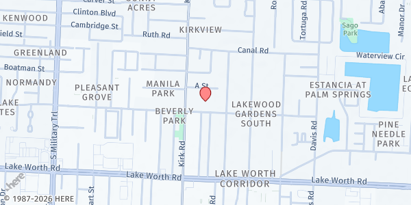 Map showing Holy Redeemer Episcopal Mission at 3730 Kirk Rd., Lake Worth, FL