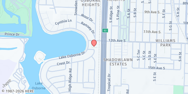 Map showing Lakeside United Methodist Church at 1901 12th Ave. S., Lake Worth, FL