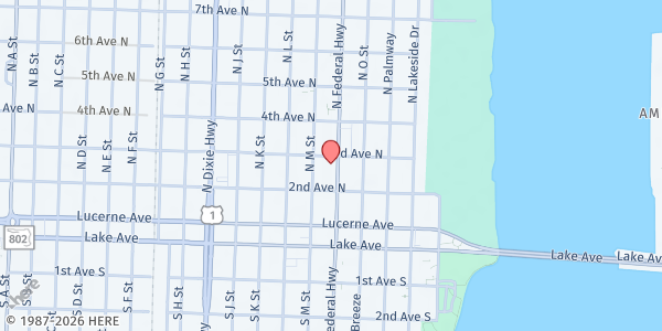 Map showing Martha's Kitchen @ First Presbyterian Church at 231 N. Federal Hwy., Lake Worth, FL