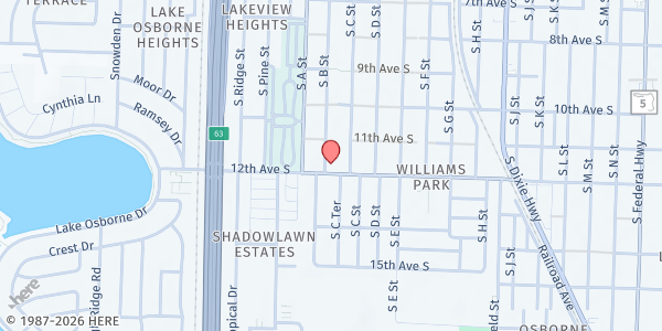 Map showing New Apostolic Church at 1132 S B St, Lake Worth, FL