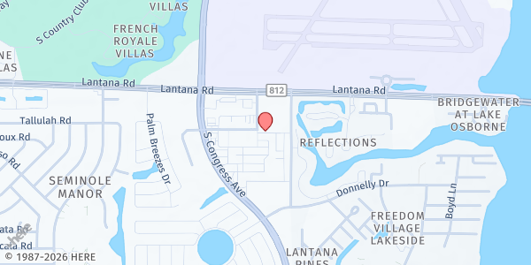 Map showing Redemption Church of God at 6192 S. Congress, Lake Worth, FL