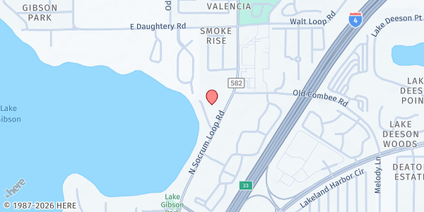 Map showing Believers' Fellowship Church - Youth Hall at 5240 North Socrum Loop Road, Lakeland, FL