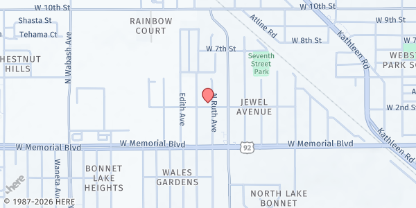 Map showing City of Refuge at 1102 N. Ruth Ave., Lakeland, FL