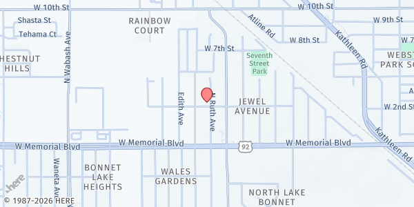 Map showing City of Refuge Compassion Pantry at 1102 N. Ruth Ave., Lakeland, FL