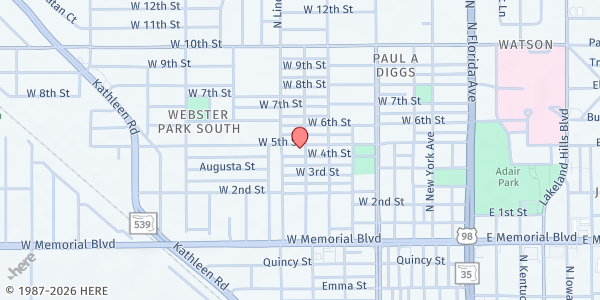 Map showing Dream Center of Lakeland at 635 W. 5th St., Lakeland, FL