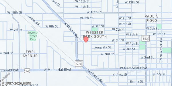 Map showing Greater St. Paul FSC at 1019 W 5th St, Lakeland, FL