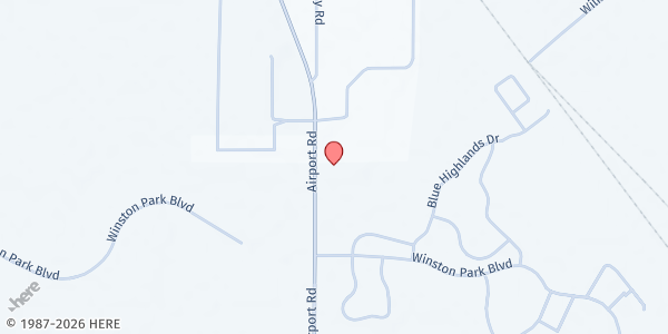 Map showing Harvest Assembly of God at 2120 Airport Road, Lakeland, FL