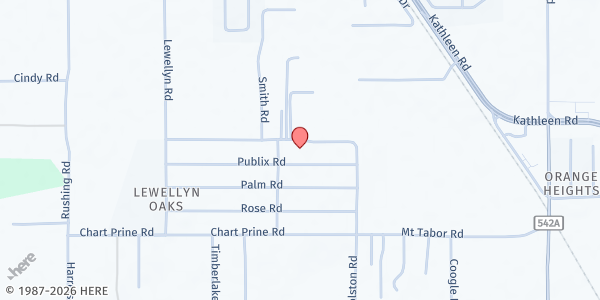 Map showing Mt. Tabor Baptist at 3504 Mt Tabor Rd., Lakeland, FL