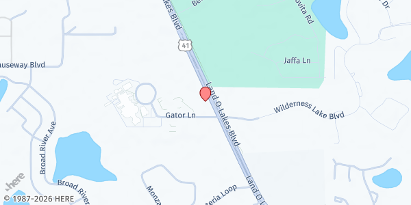 Map showing Early Childhood Programs/Head Start at 7227 Land O' Lakes Boulevard, Land O' Lakes, FL