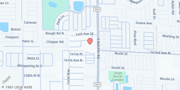 Map showing Abundant Life Ministries at 1550 S Belcher Rd, Largo, FL