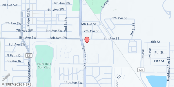 Map showing Pathways Community Church at 801 Seminole Blvd., Largo, FL