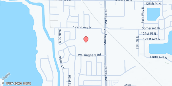 Map showing Southern Oak Elem. at 9101 Walsingham Road, Largo, FL