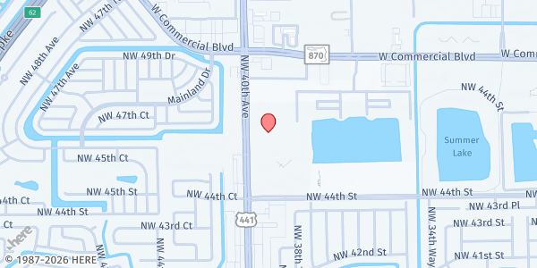 Map showing Central Light Grace Chapel at 4760 N. State Rd. 7, Lauderdale Lakes, FL