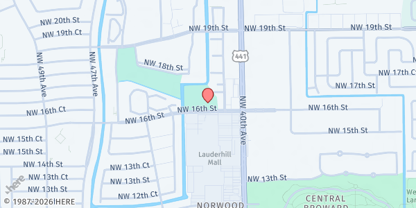 Map showing Dare to Care - The Faith Center at 4085 NW 16th St., Lauderhill, FL