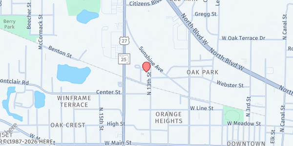 Map showing Leesburg Food Bank, Inc. at 503 N. 13th Street, Leesburg, FL