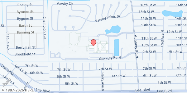 Map showing COMMUNITY COOPERATIVE - LEHIGH SENIOR HIGH SCHOOL at 901 GUNNERY RD N, LEHIGH ACRES, FL