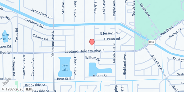 Map showing Faith Lutheran Church Food Pantry at 705 Leeland Heights Blvd. E, Lehigh Acres, FL