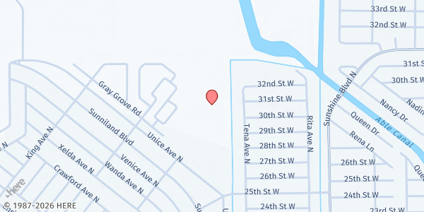 Map showing Harns Marsh Middle School at 1820 Unice Ave. N., Lehigh Acres, FL