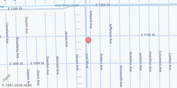 Map showing IDDP: Iglesia de Dios Pentecostal at 1050 Joel Blvd, Lehigh Acres, FL