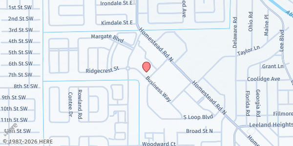 Map showing LEHIGH COMMUNITY SERVICES Food Pantry at 201 Plaza Dr., Lehigh Acres, FL