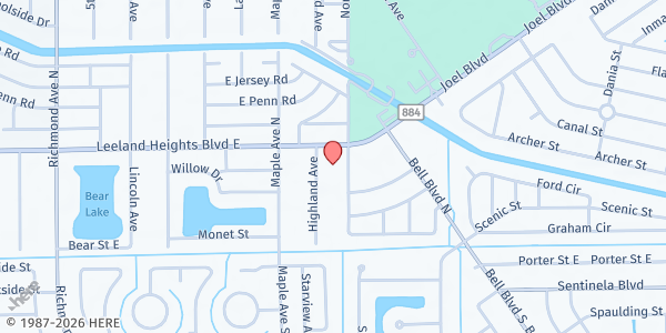 Map showing Renovation Church at 1102 Leeland Heights Blvd. E., Lehigh Acres, FL