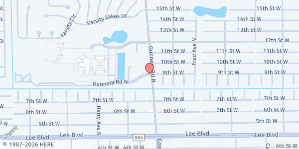 Map showing Tortuga Preserve Elementary at 1711 GUNNERY ROAD N, Lehigh Acres, FL