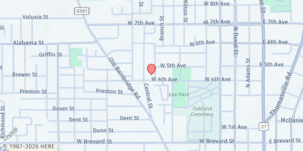 Map showing GOOD NEWS OUTREACH at 606 West 4th Avenue, Levy Park, FL