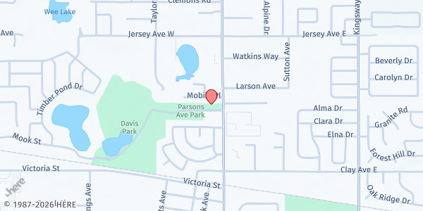 Map showing BRANDON SENIOR CENTER at 612 North Parsons Avenue, Limona Improvement, FL