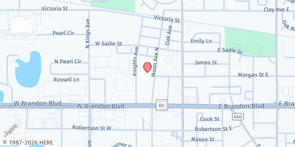 Map showing First Baptist Church - Compassion House at 206 North Moon Avenue, Limona Improvement, FL