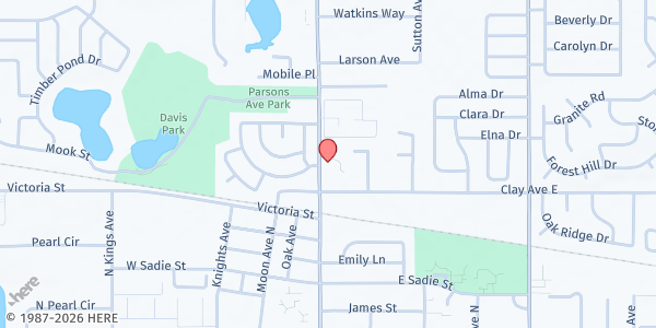 Map showing THE OUTREACH CLINIC at 517 North Parsons Avenue, Limona Improvement, FL