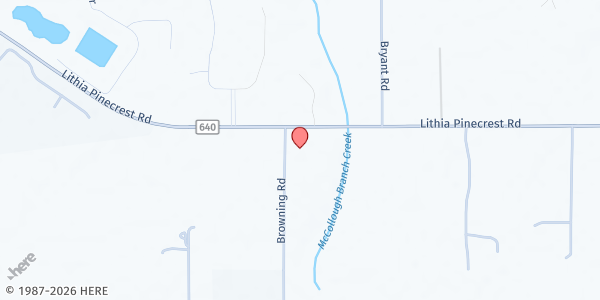 Map showing Open Hands Food Pantry at 10540 Browning Road, Lithia, FL