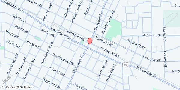 Map showing Love INC at 120 Ohio Ave. N., Live Oak, FL