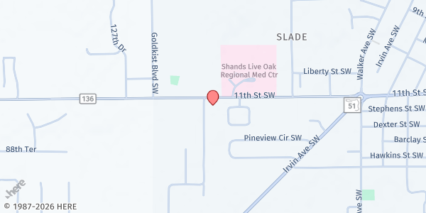Map showing St. Luke's Episcopal Church at 1391 11th Street SW, Live Oak, FL