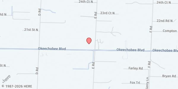 Map showing Hope in Action - West 33168 at 14055 Okeechobee Blvd., Loxahatchee Groves, FL
