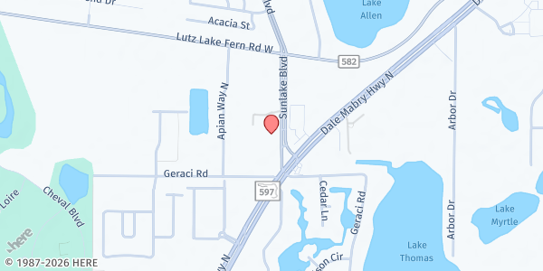 Map showing Acts 29 Foccus at 18908 Sunlake Blvd, Lutz, FL