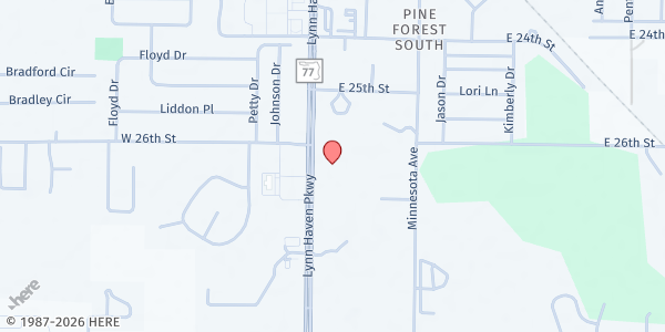 Map showing The Salvation Army - Panama City at 2601 FL-77, Lynn Haven, FL