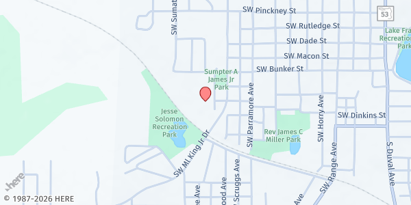 Map showing Grocery Locker @ Madison FL DOH at 218 SW Third Ave, Madison, FL