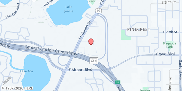 Map showing Lamp of Hope Ministry Inc at 2921 South Orlando Dr., Maitland, FL