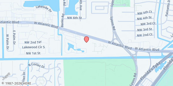 Map showing Church on Atlantic at 4850 W. Atlantic Blvd., Margate, FL