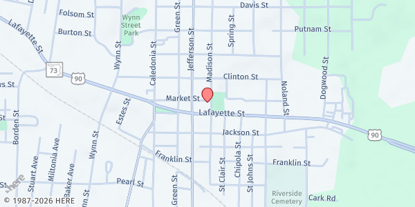 Map showing Kaboodles Boutique Free Food Program at 2881 Madison St., Marianna, FL