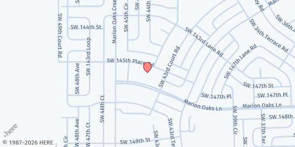 Map showing Bethel Baptist Church of Marion Oaks at 4400 SW 145 Place Rd, Marion Oaks, FL