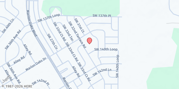 Map showing Marion Oaks Assembly of God at 13977 SW 32 Terrace Rd, Marion Oaks, FL