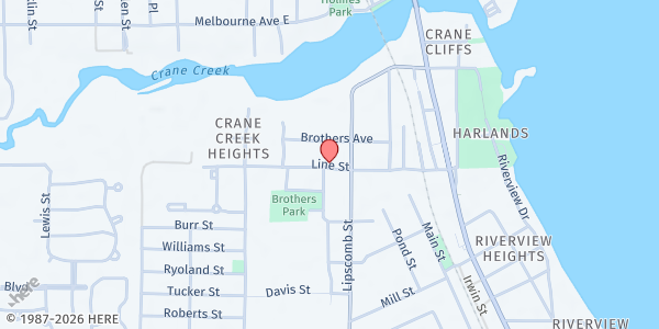 Map showing Edna W Jackson Pantry and Clothing Pantry at 902 W H Jackson Street, Melbourne, FL