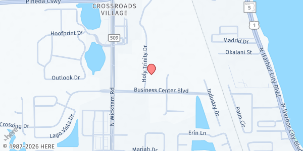 Map showing Faith Fellowship Church at 2820 Business Ctr. Blvd., Melbourne, FL