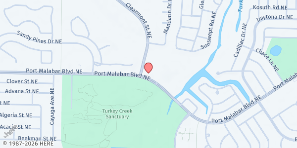 Map showing Peace Lutheran at 1801 Port Malabar Blvd. N.E., Melbourne, FL