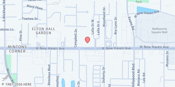 Map showing Pentecostal Lighthouse Church at 2350 W. New Haven Ave., Melbourne, FL