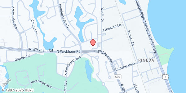 Map showing Saint Paul's Anglican Church at 7200 N. Wickham Rd., Melbourne, FL