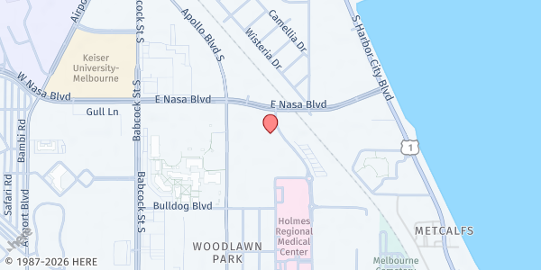 Map showing Salvation Army Melbourne - Social Services Building at 1080 S. Hickory Street, Melbourne, FL