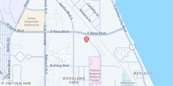 Map showing The Salvation Army - Melbourne at 1080 Hickory St., Melbourne, FL