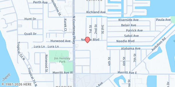 Map showing Grace United Methodist Church - Merritt Island at 65 Needle Blvd., Merritt Island, FL